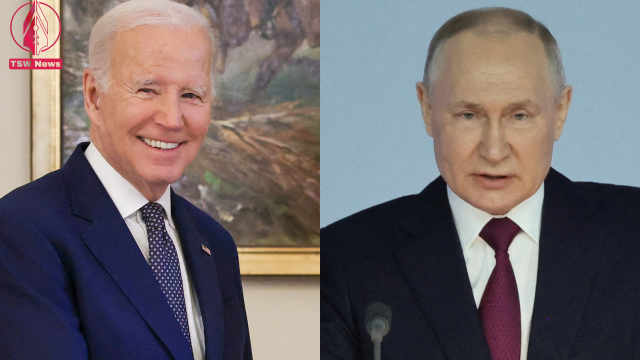 Separate images of US President Joe Biden and Russian President Vladimir Putin, as the first anniversary of Moscow's invasion of Ukraine approaches