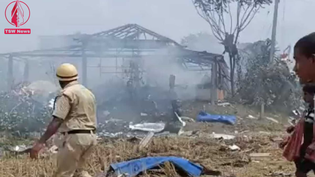 A firecracker manufacturing unit in West Medinipur was reduced to ashes after a blast