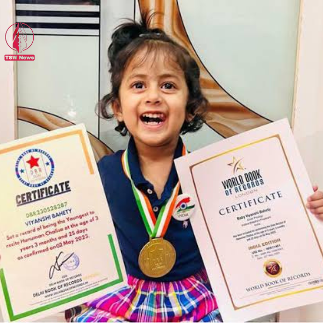 Viyanshi Bahety from Indore becomes the youngest kid to solo recite Shri Hanuman Chalisa