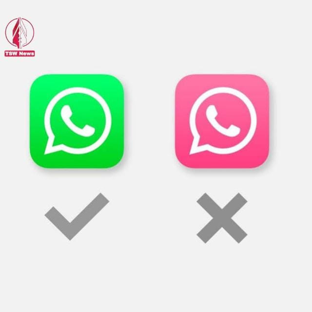 Normal WhatsApp and pink WhatsApp