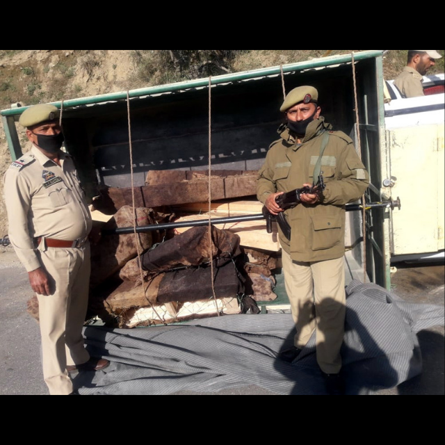 Udhampur illegal timber, Jammu and Kashmir forest seizure, Two arrested officials, Chenani timber operation