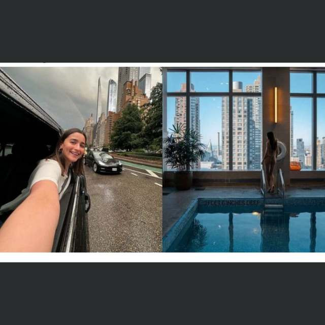 Alia Bhatt and Ranbir Kapoor's New York vacation photos delight fans as Alia shares a tranquil poolside escape on Instagram.