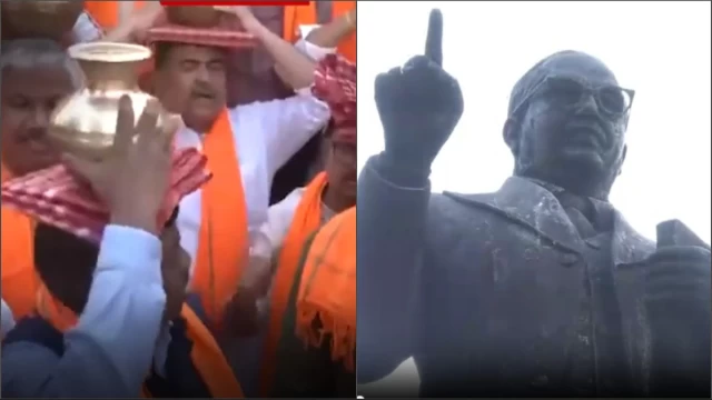 BJP's 'Gangajal' Protest Purifies Ambedkar Statue Amid TMC Assembly Dispute