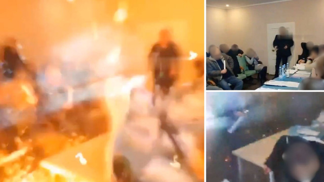 Fatality and 26 injuries followed when a Ukrainian councilor hurled grenades in a meeting
