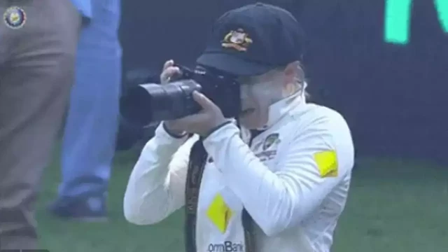 Alyssa Healy, Australia's captain, switches to photography mode, capturing India's historic moment.