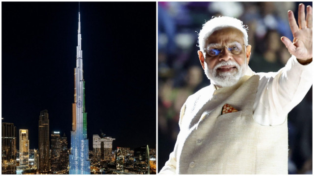 Burj Khalifa illuminates with 'Republic of India - Guest of Honor' before PM Modi's Dubai address