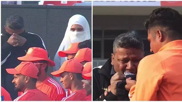 Sarfaraz Khan's father, wife in tears as Mumbai batter finally makes his long-awaited Test debut