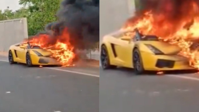 Lamborghini Set on Fire over Dispute on Hyderabad Road