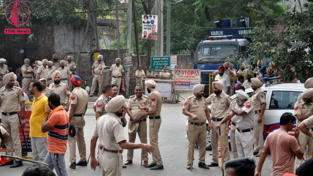 Security personnel stand guard on speculation of farmers' protest
