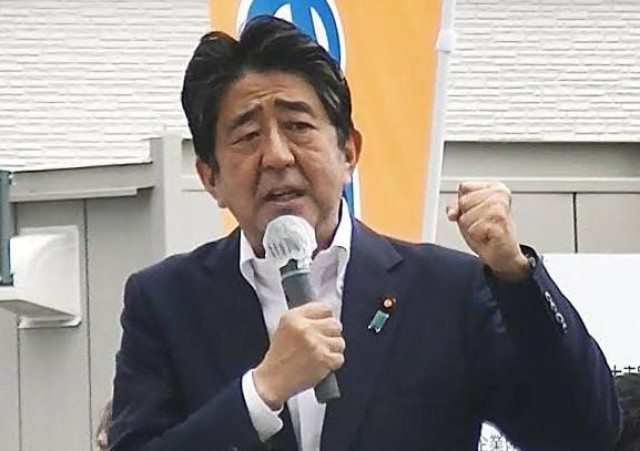 In political event when he was attacked by Tetsuya Yamagami