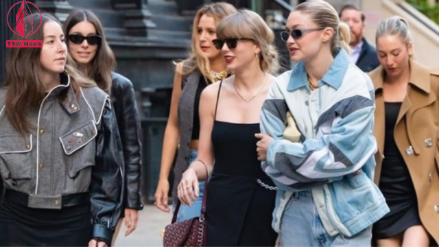 Taylor Swift with Gigi Hadid, Blake Lively and the Haim sisters