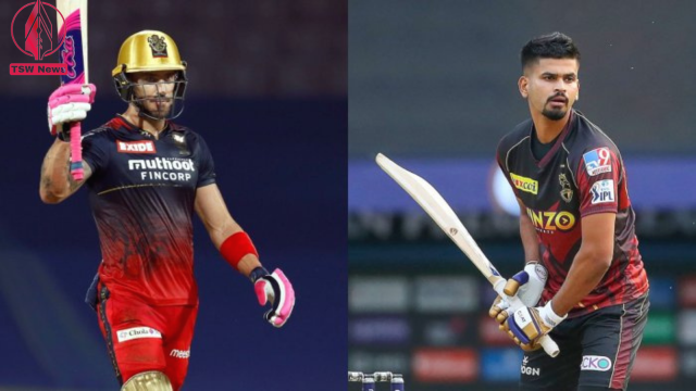 RCB skipper Faf Du Plessis (L) and KKR counterpart Shreyas Iyer will square off in match 6 of IPL 2022.
