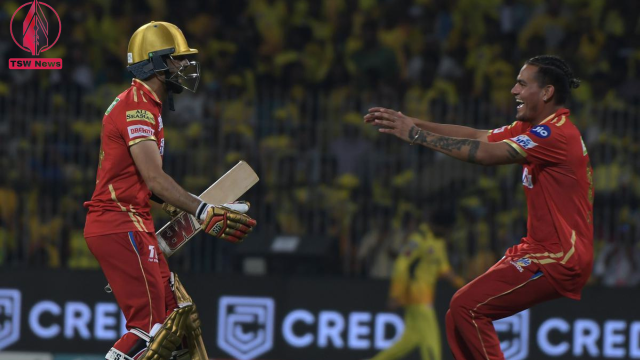 Punjab Kings Player Sikandar Raza (left) celebrating teammate Rahul Chahar after beating CSK. 