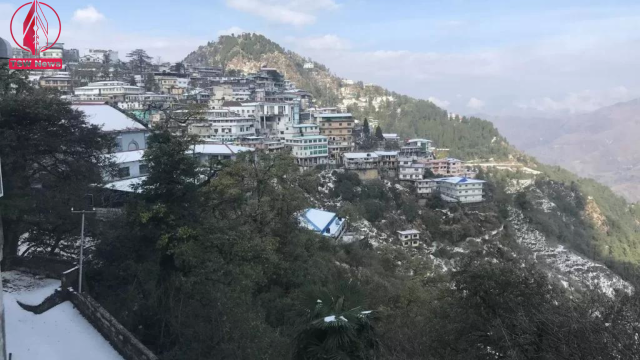 A view of Mussoorie after the first spell of snow fall in winters
