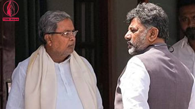 Senior Congress leaders Siddaramaiah and DK Shivakumar at the residence of party leader KC Venugopal for a meeting, in New Delhi
